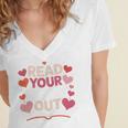 Read Your Heart Out Teacher Valentines Day Reading Book Love Women's Jersey Short Sleeve Deep V-Neck Tshirt Read Your Heart Out Teacher Valentines Day Reading Book Love Women's Jersey Short Sleeve Deep V-Neck Tshirt