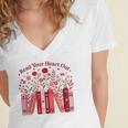 Read Your Heart Out Teacher Valentines Day Reading Book Women's Jersey Short Sleeve Deep V-Neck Tshirt Read Your Heart Out Teacher Valentines Day Reading Book Women's Jersey Short Sleeve Deep V-Neck Tshirt