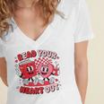 Read Your Heart Out Valentine's Day Retro Teacher Bookish Women's Jersey Short Sleeve Deep V-Neck Tshirt