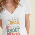 Read And Think About Prayer Faith & Book Lover Premium Women's Jersey Short Sleeve Deep V-Neck Tshirt Read And Think About Prayer Faith & Book Lover Premium Women's Jersey Short Sleeve Deep V-Neck Tshirt