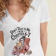 Reading 67 Six Seven Meme English Teacher Book Lover Women's Jersey Short Sleeve Deep V-Neck Tshirt