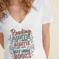 Reading Auntie Book Lover For Bookworm Aunt Women's Jersey Short Sleeve Deep V-Neck Tshirt Reading Auntie Book Lover For Bookworm Aunt Women's Jersey Short Sleeve Deep V-Neck Tshirt