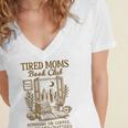 Reading Book Lover Bookish Motherhood Tired Moms Book Club Women's Jersey Short Sleeve Deep V-Neck Tshirt