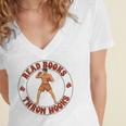 Reading Book Lover Boxer Boxing Lover Read Books Throw Hooks Women's Jersey Short Sleeve Deep V-Neck Tshirt