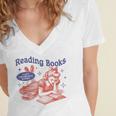 Reading Books I Can't Emotionally Handle Book Lover Women's Jersey Short Sleeve Deep V-Neck Tshirt