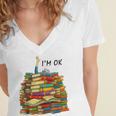 Reading Books Librarian Reader Nerd I'm Ok Teacher School Women's Jersey Short Sleeve Deep V-Neck Tshirt Reading Books Librarian Reader Nerd I'm Ok Teacher School Women's Jersey Short Sleeve Deep V-Neck Tshirt