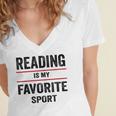 Reading Is My Favorite Sport Book Lover Quote Women's Jersey Short Sleeve Deep V-Neck Tshirt