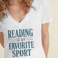 Reading Is My Favorite Sport Literary Book Lover Typography Women's Jersey Short Sleeve Deep V-Neck Tshirt Reading Is My Favorite Sport Literary Book Lover Typography Women's Jersey Short Sleeve Deep V-Neck Tshirt