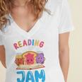 Reading Is My Jam I Love To Read Books Boy Girl Women's Jersey Short Sleeve Deep V-Neck Tshirt Reading Is My Jam I Love To Read Books Boy Girl Women's Jersey Short Sleeve Deep V-Neck Tshirt