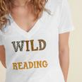 Reading Lover Apparel Wild About Reading Reading Books Women's Jersey Short Sleeve Deep V-Neck Tshirt