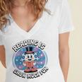 Reading Is Snow Much Fun Snowflake Book Lovers Winter Theme Premium Tri-Blend Women's Jersey Short Sleeve Deep V-Neck Tshirt Reading Is Snow Much Fun Snowflake Book Lovers Winter Theme Premium Tri-Blend Women's Jersey Short Sleeve Deep V-Neck Tshirt