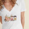 Reading Tea Coffee And Books Women's Jersey Short Sleeve Deep V-Neck Tshirt Reading Tea Coffee And Books Women's Jersey Short Sleeve Deep V-Neck Tshirt