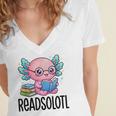 Readsolotl Cute Axolotl Reading Book Kawaii Pink Aesthetic Women's Jersey Short Sleeve Deep V-Neck Tshirt Readsolotl Cute Axolotl Reading Book Kawaii Pink Aesthetic Women's Jersey Short Sleeve Deep V-Neck Tshirt