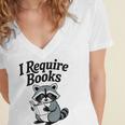 I Require Books Raccoon Reading For Book Lovers Women's Jersey Short Sleeve Deep V-Neck Tshirt I Require Books Raccoon Reading For Book Lovers Women's Jersey Short Sleeve Deep V-Neck Tshirt