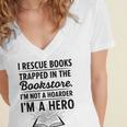 I Rescue Books Trapped In The Bookstore Sarcastic Women's Jersey Short Sleeve Deep V-Neck Tshirt I Rescue Books Trapped In The Bookstore Sarcastic Women's Jersey Short Sleeve Deep V-Neck Tshirt