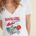 Retro Book Girl Summer For Women Beach Reading Women's Jersey Short Sleeve Deep V-Neck Tshirt Retro Book Girl Summer For Women Beach Reading Women's Jersey Short Sleeve Deep V-Neck Tshirt