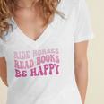 Ride Horses Read Books Be Happy Groovy Book Horse Premium Women's Jersey Short Sleeve Deep V-Neck Tshirt Ride Horses Read Books Be Happy Groovy Book Horse Premium Women's Jersey Short Sleeve Deep V-Neck Tshirt