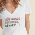 Ride Horses Read Books Be Happy Horse Riders Quote Women's Jersey Short Sleeve Deep V-Neck Tshirt Ride Horses Read Books Be Happy Horse Riders Quote Women's Jersey Short Sleeve Deep V-Neck Tshirt