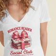 Romance Book Reading Bookish Romance Reader Social Club Women's Jersey Short Sleeve Deep V-Neck Tshirt Romance Book Reading Bookish Romance Reader Social Club Women's Jersey Short Sleeve Deep V-Neck Tshirt