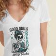 Romance Reader Good Girls Read Spicy Books Halloween Costume Women's Jersey Short Sleeve Deep V-Neck Tshirt Romance Reader Good Girls Read Spicy Books Halloween Costume Women's Jersey Short Sleeve Deep V-Neck Tshirt