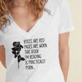 Roses Are Red Pages Are Worn Spicy Book Reading Smut Reader Women's Jersey Short Sleeve Deep V-Neck Tshirt Roses Are Red Pages Are Worn Spicy Book Reading Smut Reader Women's Jersey Short Sleeve Deep V-Neck Tshirt