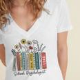 School Psychologist Book Psychology Teacher Appreciation Women's Jersey Short Sleeve Deep V-Neck Tshirt School Psychologist Book Psychology Teacher Appreciation Women's Jersey Short Sleeve Deep V-Neck Tshirt