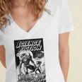Science Fiction Writer At Work Vintage Book Cover Women's Jersey Short Sleeve Deep V-Neck Tshirt Science Fiction Writer At Work Vintage Book Cover Women's Jersey Short Sleeve Deep V-Neck Tshirt