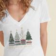 Seasons Readings Christmas Tree Book Lover Women's Jersey Short Sleeve Deep V-Neck Tshirt