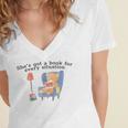 She's Got A Book For Every Situation Women's Jersey Short Sleeve Deep V-Neck Tshirt