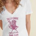 Silly Goose Book Club Women's Jersey Short Sleeve Deep V-Neck Tshirt Silly Goose Book Club Women's Jersey Short Sleeve Deep V-Neck Tshirt
