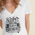 Sleepy Hollow Dead And Breakfast Please Book Ahead Women's Jersey Short Sleeve Deep V-Neck Tshirt