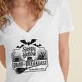 Sleepy Hollow Dead And Breakfast Please Book A Head Women's Jersey Short Sleeve Deep V-Neck Tshirt