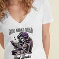 Smut Book Reading Smutty Good That Girls Read Bad Books Women's Jersey Short Sleeve Deep V-Neck Tshirt