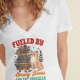 Smut Reader Cat Lover Fueled By Smutty Books & Cat Snuggles For Men Women Women's Jersey Short Sleeve Deep V-Neck Tshirt