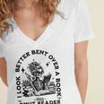 Smut Reader Skeleton Book Lover Dark Humor Art Premium Tri-Blend Women's Jersey Short Sleeve Deep V-Neck Tshirt