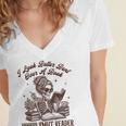 Smut Reader Spicy Romance Look Better Bent That Over A Book Women's Jersey Short Sleeve Deep V-Neck Tshirt