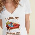 Smutty Book Lover I Like My Fictional Men Spicy Book Women's Jersey Short Sleeve Deep V-Neck Tshirt Smutty Book Lover I Like My Fictional Men Spicy Book Women's Jersey Short Sleeve Deep V-Neck Tshirt