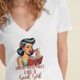 Smutty Spicy Book Reader Spread Those Pages Like A Good Girl Women's Jersey Short Sleeve Deep V-Neck Tshirt Smutty Spicy Book Reader Spread Those Pages Like A Good Girl Women's Jersey Short Sleeve Deep V-Neck Tshirt