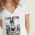 Smutty Spicy Book Smut Reader I Look Better Bent Over A Book Women's Jersey Short Sleeve Deep V-Neck Tshirt Smutty Spicy Book Smut Reader I Look Better Bent Over A Book Women's Jersey Short Sleeve Deep V-Neck Tshirt