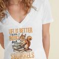 Squirrel Animal Life Is Better With Books And a Women's Jersey Short Sleeve Deep V-Neck Tshirt Squirrel Animal Life Is Better With Books And a Women's Jersey Short Sleeve Deep V-Neck Tshirt