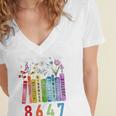 Subtle Floral Foxglove Daisy Tulip Book Lover Women's Jersey Short Sleeve Deep V-Neck Tshirt