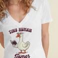 Teacher Silly Goose Reading Book Teaching Tiny Human Tamer Women's Jersey Short Sleeve Deep V-Neck Tshirt Teacher Silly Goose Reading Book Teaching Tiny Human Tamer Women's Jersey Short Sleeve Deep V-Neck Tshirt