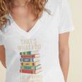 That's What i Do i Read Books And i Know Things Cute Graphic Women's Jersey Short Sleeve Deep V-Neck Tshirt