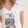 Thrifting Goose Vintage Fashion Book Lover Women's Jersey Short Sleeve Deep V-Neck Tshirt