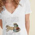 Tiny Dinosaur Read Books & Pet My Bearded Dragon Lover Premium Tri-Blend Women's Jersey Short Sleeve Deep V-Neck Tshirt
