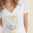 Tired Moms Book Club Coffee Chaos Readers Cozy Women's Jersey Short Sleeve Deep V-Neck Tshirt