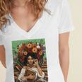 History Month Black Afro Girl Women Book Lovers Floral Women's Jersey Short Sleeve Deep V-Neck Tshirt History Month Black Afro Girl Women Book Lovers Floral Women's Jersey Short Sleeve Deep V-Neck Tshirt
