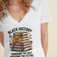 History Month Teacher Reading Book Lover Floral Stack Premium Tri-Blend Women's Jersey Short Sleeve Deep V-Neck Tshirt