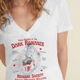 Trigger Warning Book Lover Dark Romance Smut Reader Women's Jersey Short Sleeve Deep V-Neck Tshirt