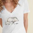 Tucson Festival Of Books TFOB 2019 Javelina Mascot Women's Jersey Short Sleeve Deep V-Neck Tshirt Tucson Festival Of Books TFOB 2019 Javelina Mascot Women's Jersey Short Sleeve Deep V-Neck Tshirt